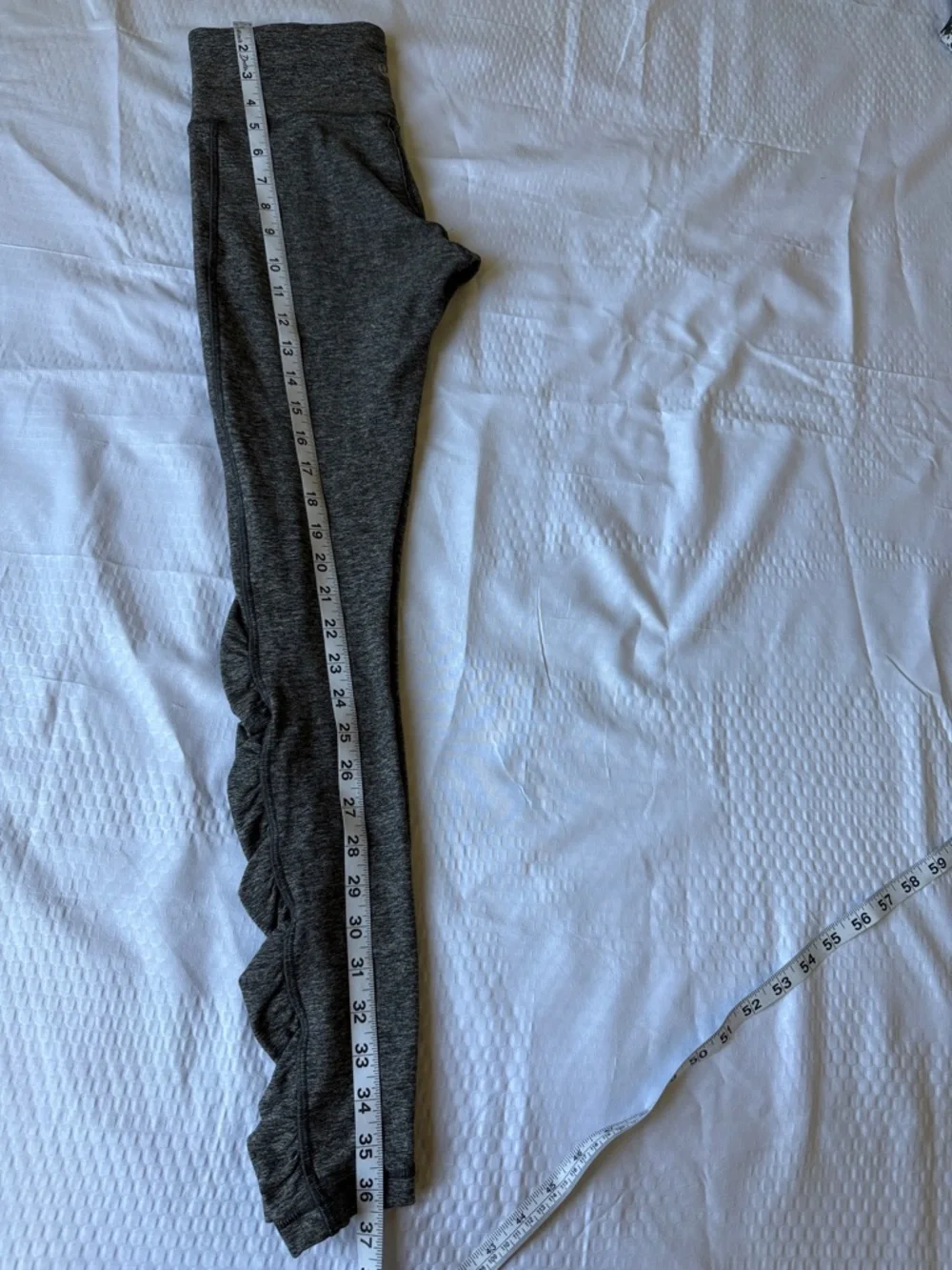 lululemon athletica Heather Gray Ruffle Waistband Leggings